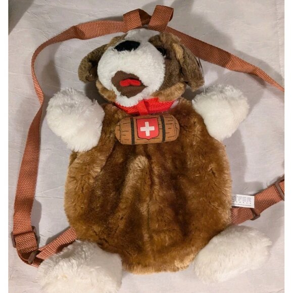 St. Bernard Dog Backpack Plush Tags Cotfer Geneve Swiss Collection Bag Toddler - Picture 13 of 14